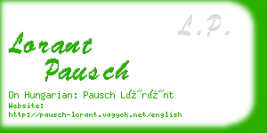 lorant pausch business card